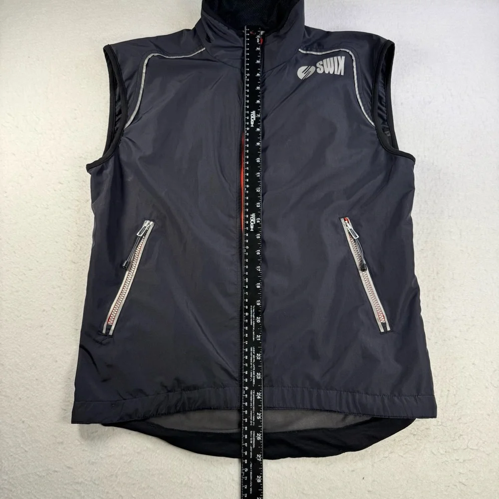 Swix‎ Men’s Small Air Mesh Back Technical Vest Black Red Full Zip
